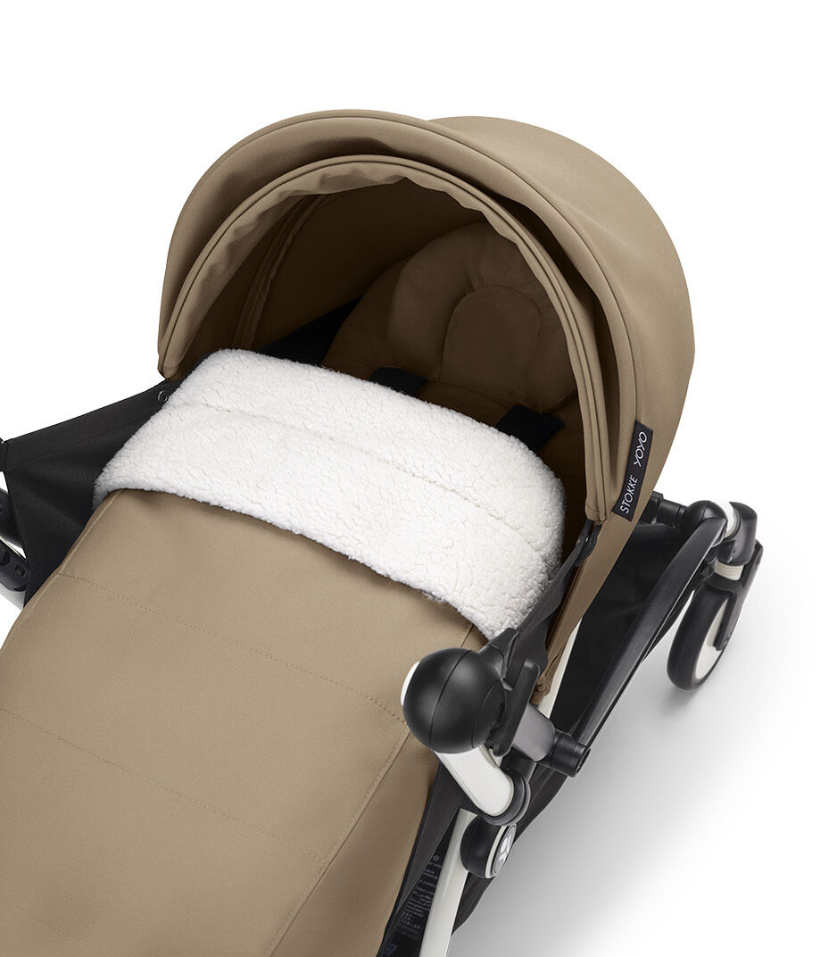 Stokke® YOYO3® 0+ Toffee. White Frame. Headrest detail. galery image 3
